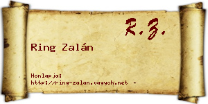 Ring Zalán névjegykártya