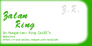 zalan ring business card